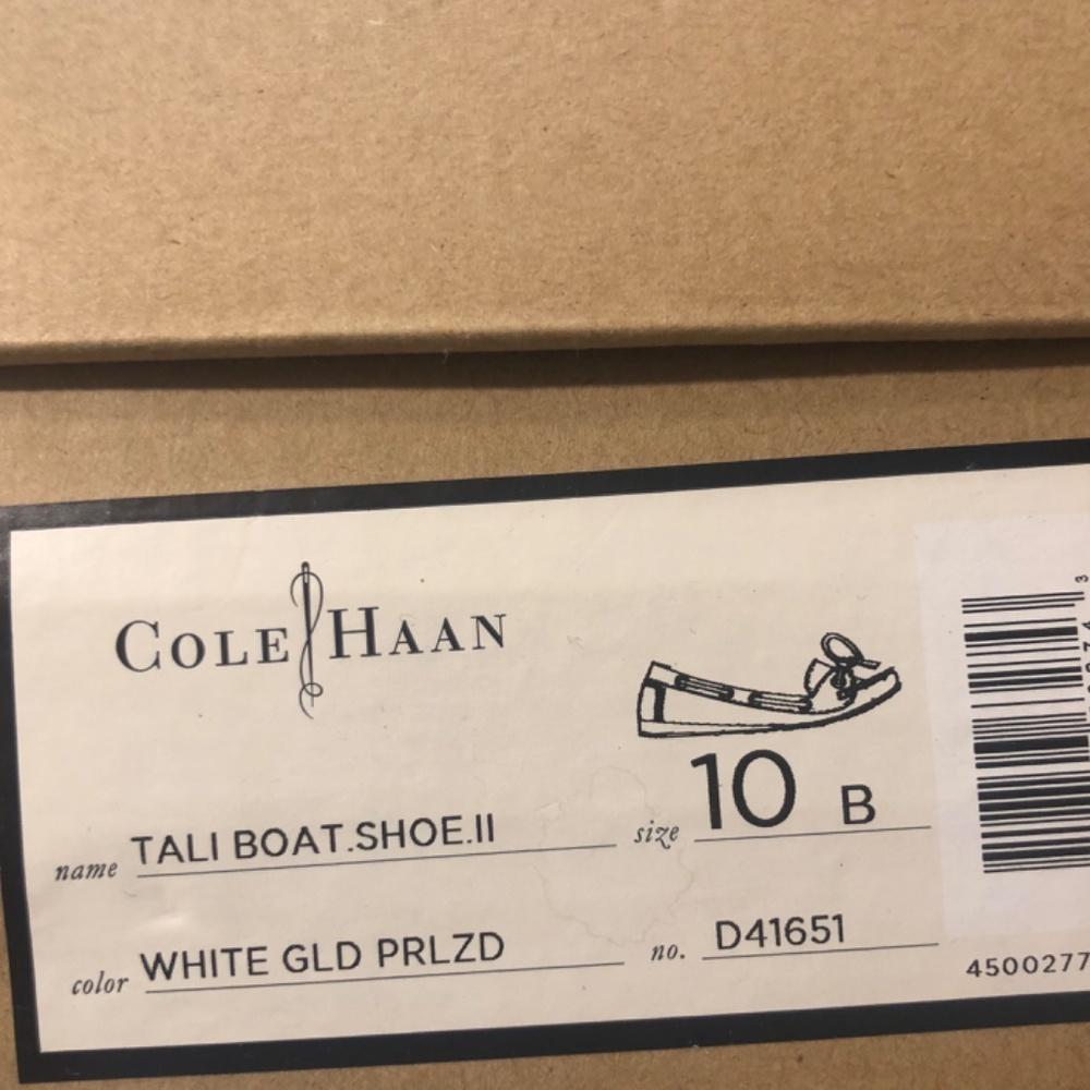 Cole Haan Tali Boat Shoe, Gold, Sz10 - Picture 2 of 8